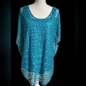 Turquoise Lace Tunic Top